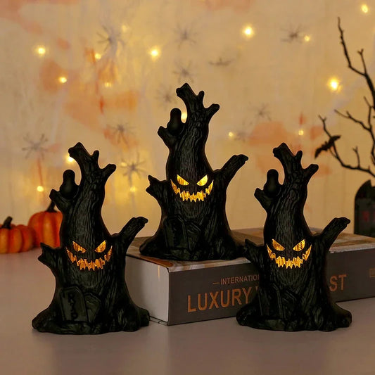 Halloween Led Glow Ghost Tree Light Home Decoration Candle Lamp Halloween Party Supplies Haunted House Horror Props Kids Gifts
