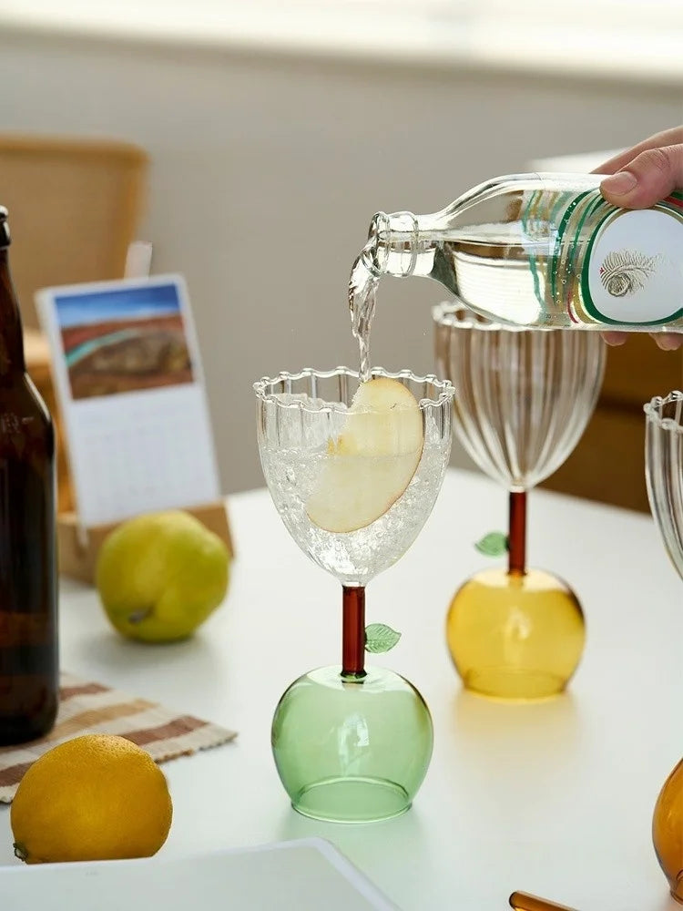 Fruit Stem Goblet Glass Cocktail Glass Wine Glass Cup Ice Cream Dessert Glass Drinking Glasses