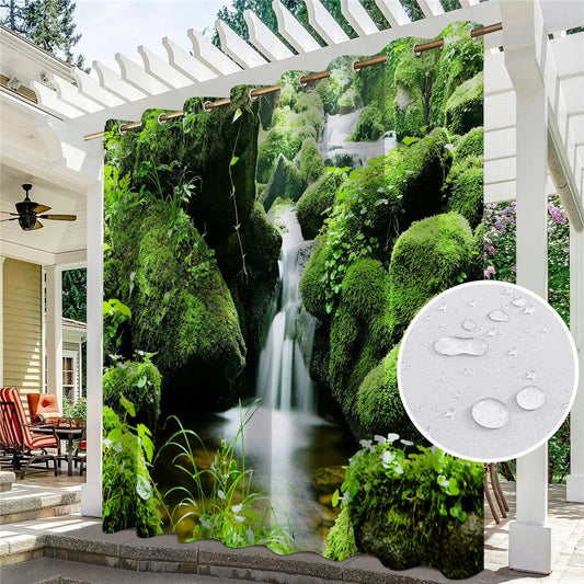Patio Curtains Outdoor Waterproof Thermal Insulated Blackout Curtain For Garden Door Pool Hut Pavilion Gazebo Pergola Drapes