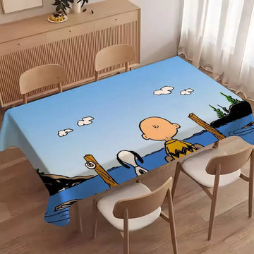 Cartoon Cute S-Snoopy-ES Dog Table Cloth Indoor Outdoor Waterproof Decoration Rectangular Picnic Tablecloth