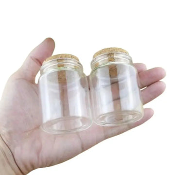 6/16 PCS 60ml Glass Spice Jars with Cork Stoppers 47×60mm Clear Storage Bottles for Kitchen Decorative Vials DIY Herbs Crafts