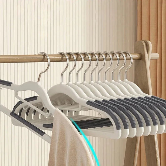 10pcs Set Hanger Clothes Hooks Household Hanging Non-slip Dormitory Bedroom Special Storage Clothing Hanging No Trace