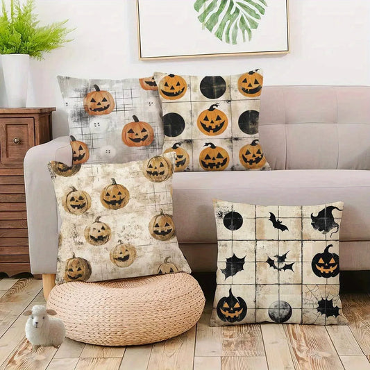 Spooky Halloween Pillowcases: Super Soft with Pumpkin & Bat Designs Sofa cushion cover holiday party decoration gift