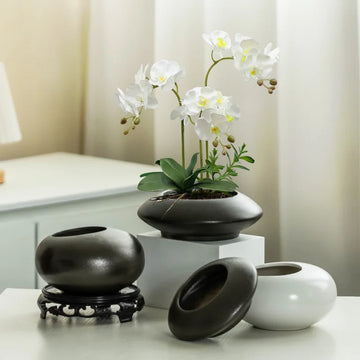 Creative Phalaenopsis Special Flower Pot Ceramic Large and Small Caliber Lubao Green Plant Pot Home Desktop Ornaments