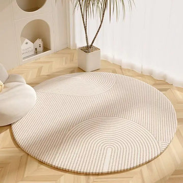 VIKAMA Wabi-Sabi Round Carpet Bedroom Swivel Chair Dirt Resistant Non-Slip Pad Living Room Sofa Cooling Tea Table Blanket