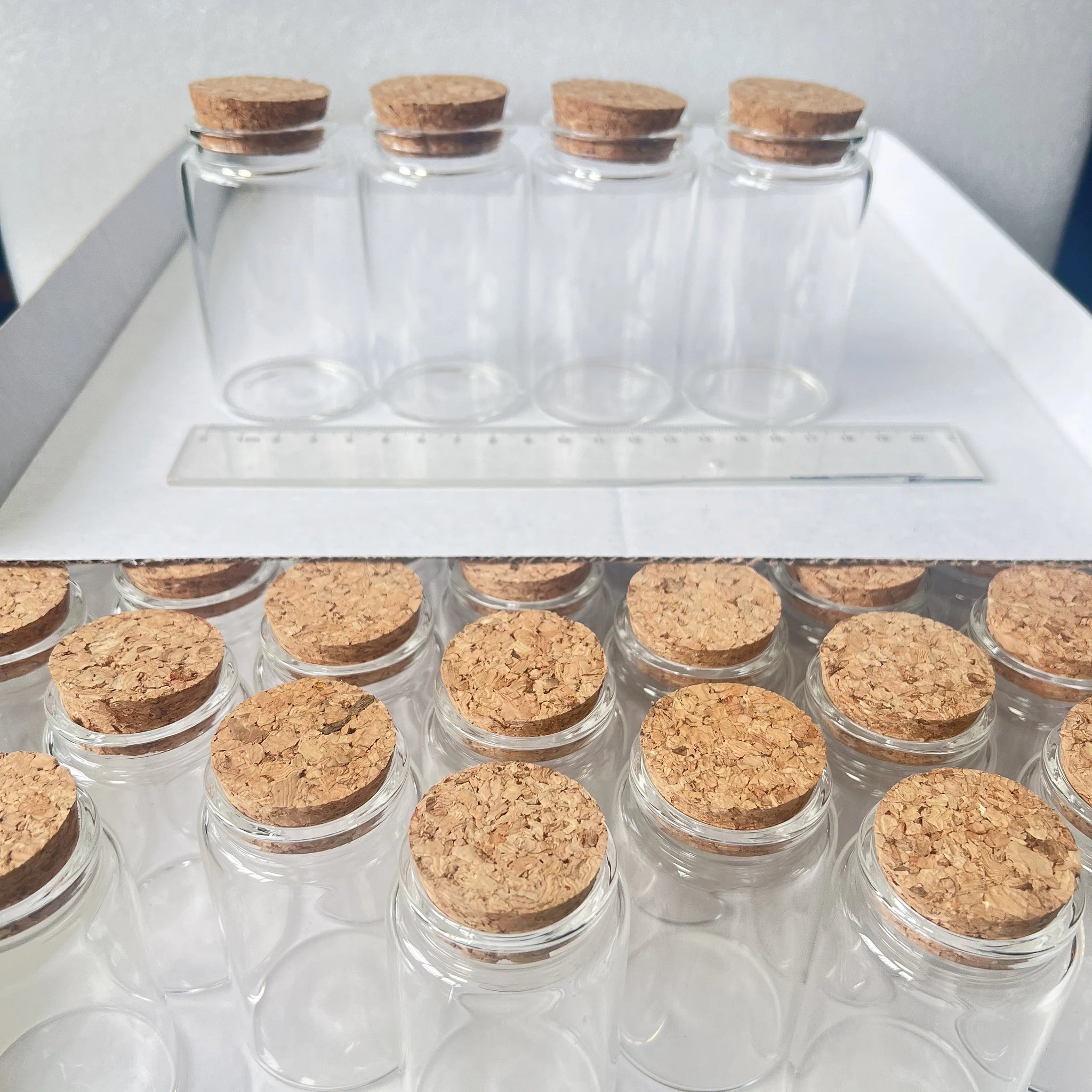 8 Pcs 90ml Glass Bottles With Cork Stopper 33×47×80mm Empty Spice Glass Vials Jars Home Decor Drift Bottle Glass test tube