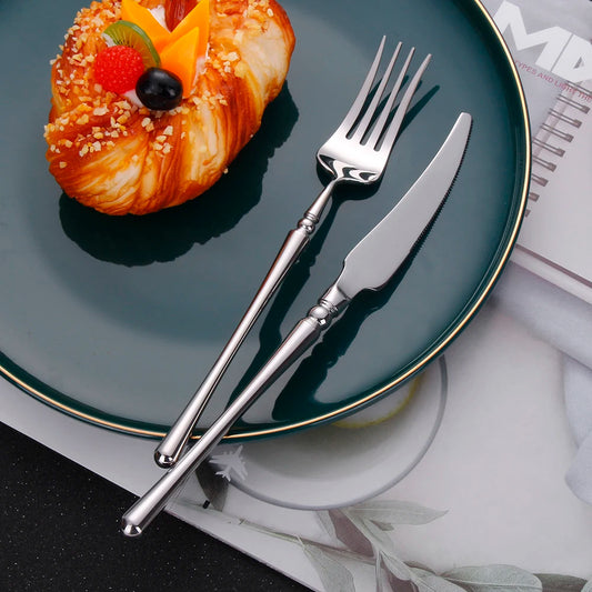Stainless Steel Cutlery Set – 6/16/20/24/30 Pieces Silver Flatware | Mirror Finish Dinnerware Set for Wedding & Home | NaturalBuiltHome