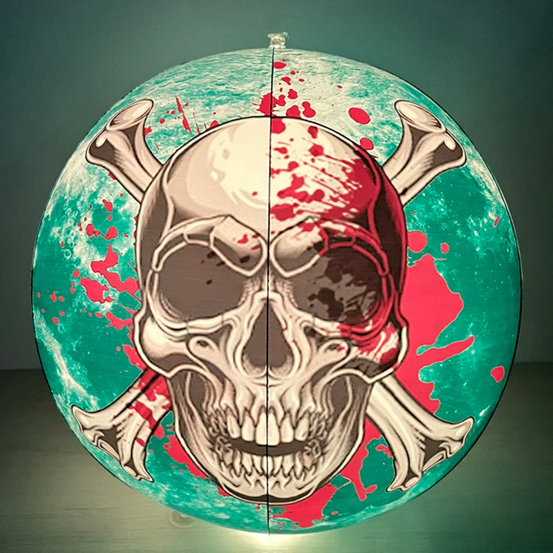 Halloween Inflatable Ball Witch Skeleton grim Reaper 60cm PVC Giant Large Ball Halloween Decoration Toy Ball with Light Ornament