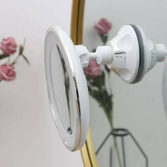 10X Magnifying Makeup Mirror with LED Light 360 Degree Rotating Cosmetic Vanity Makeup Mirror Suction Cup Bathroom Shower Mirror