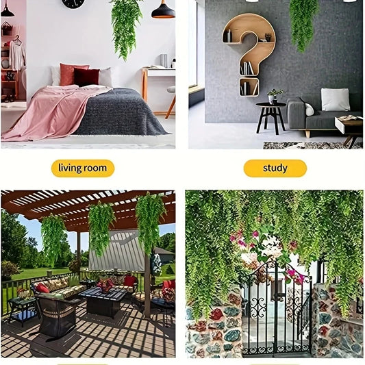 Artificial Hanging Plants for Wall Decoration, Fake Rattan Hanging Plants, Ivy Green Garland, Persian