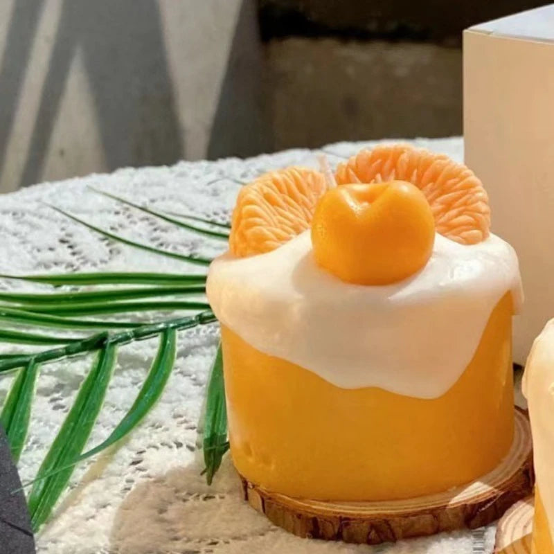 Big Orange Big Li Ins Style Decoration Bedroom Birthday Gift Cute Orange Cake Aromatherapy Candles