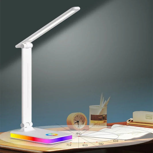 Plugged In LED Desk Lamp USB Reading Table Lamp 3 Levels Dimmable Touch Lighting Eye Protection Foldable For Bedroom Desk Lights