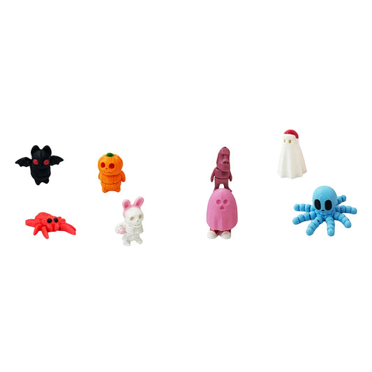 8pcs 3D Printed Halloween Pumpkin Mini Animals Set Halloween Pumpkin Candy Buckets Halloween Fidget Toys with Container for Kids