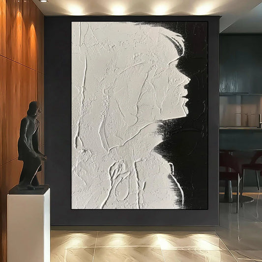 Abstract Black And White Female Face Art Canvas Painting Minimalist Figure Aesthetic Posters Print Modern Living Room Home Decor