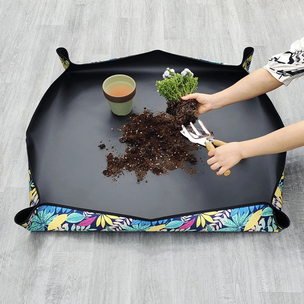 Printed Oxford Floor Mat Replacement Soil Mat Plush Replacement Pot Planting Mixing Soil Anti Dirt Mat Horticultural Pad