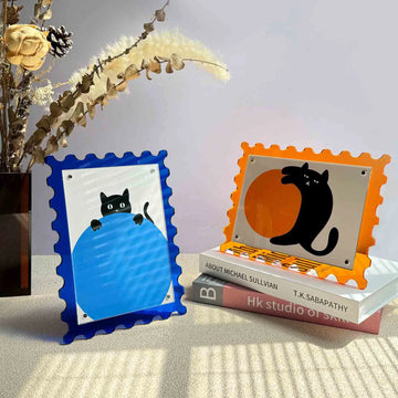 7 inch Colorful Acrylic Photo Frame Stand Polaroid Postcard Clip Display Frame Transparent Magnetic Decorative Photo Frame