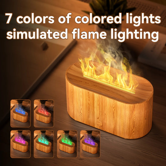 Mini Humidifier Flame Aromatherapy Diffuser Essential Oils 7 Colour Flame Diffuser Timing USB Desktop Air Humidifier for Home