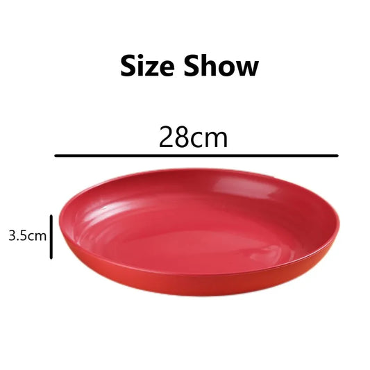 1/4/6PCS Round Salad Dessert Dinner Plate Stackable Unbreakable Reusable Wheat Straw Dish Microwave Safe Fruit Plate for Dining