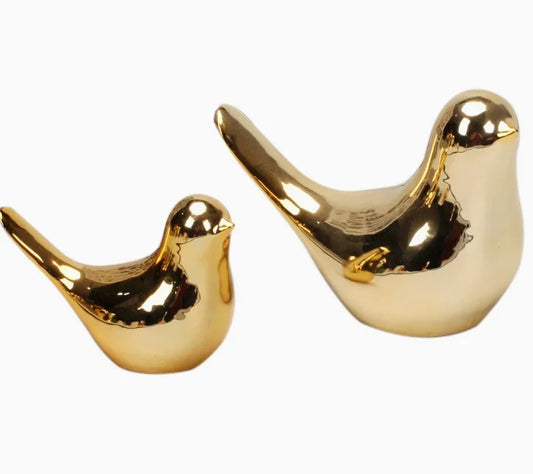 Small Birds Statues Gold Home Decor Modern Style Figurine Decorative Ornaments for Living Room,Bedroom,Office Desktop,Cabinets