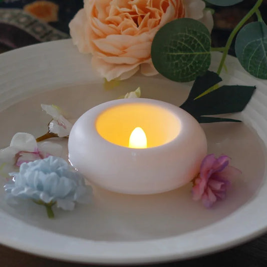 6/12Pcs Flameless Plastic Floating Tea Lights for Bathtub Swimming Pool Vase Centerpiece Decor LED Battery Floating Candles
