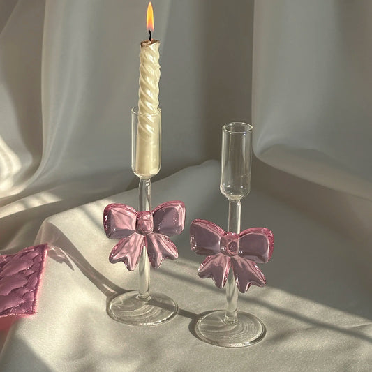 Pink Bowknot Series Glasses Cup Korean Style  INS  Bow Handle Goblet Glass Cup Romantic Ritual Champagne Wine Glass