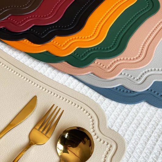 1/6/10PCS Orange Halloween Placemats Table Mat Square Tableware Pad PU Leather Non-Slip Waterproof Placemats Soft Bowl Coaster