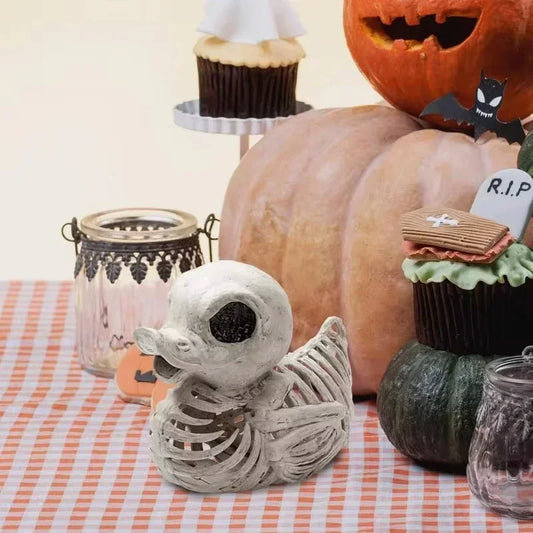 Halloween Duck Skeleton Halloween Miniature Duck Skeleton Model Duck Skull Skeleton Decorative Weird Simulated Skull Duck Statue