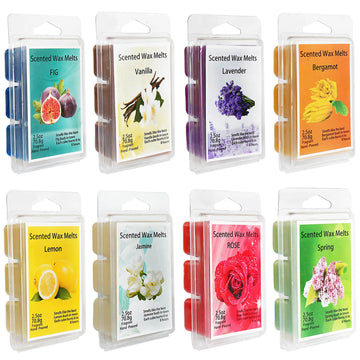 8-box set of scented wax blocks, 8 fragrances including lemon, rose, lavender, etc., for yoga, gatherings, sleep, spa.