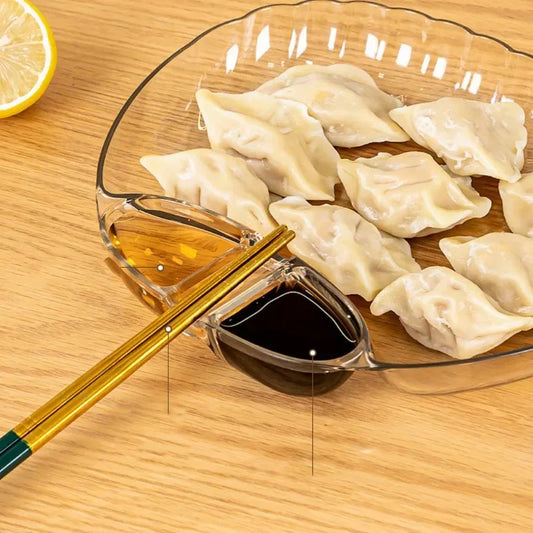 Dumpling Plate with Vinegar Plate for Household Creative Dumpling Plate for High-value Special Divide Shell Dish Food
