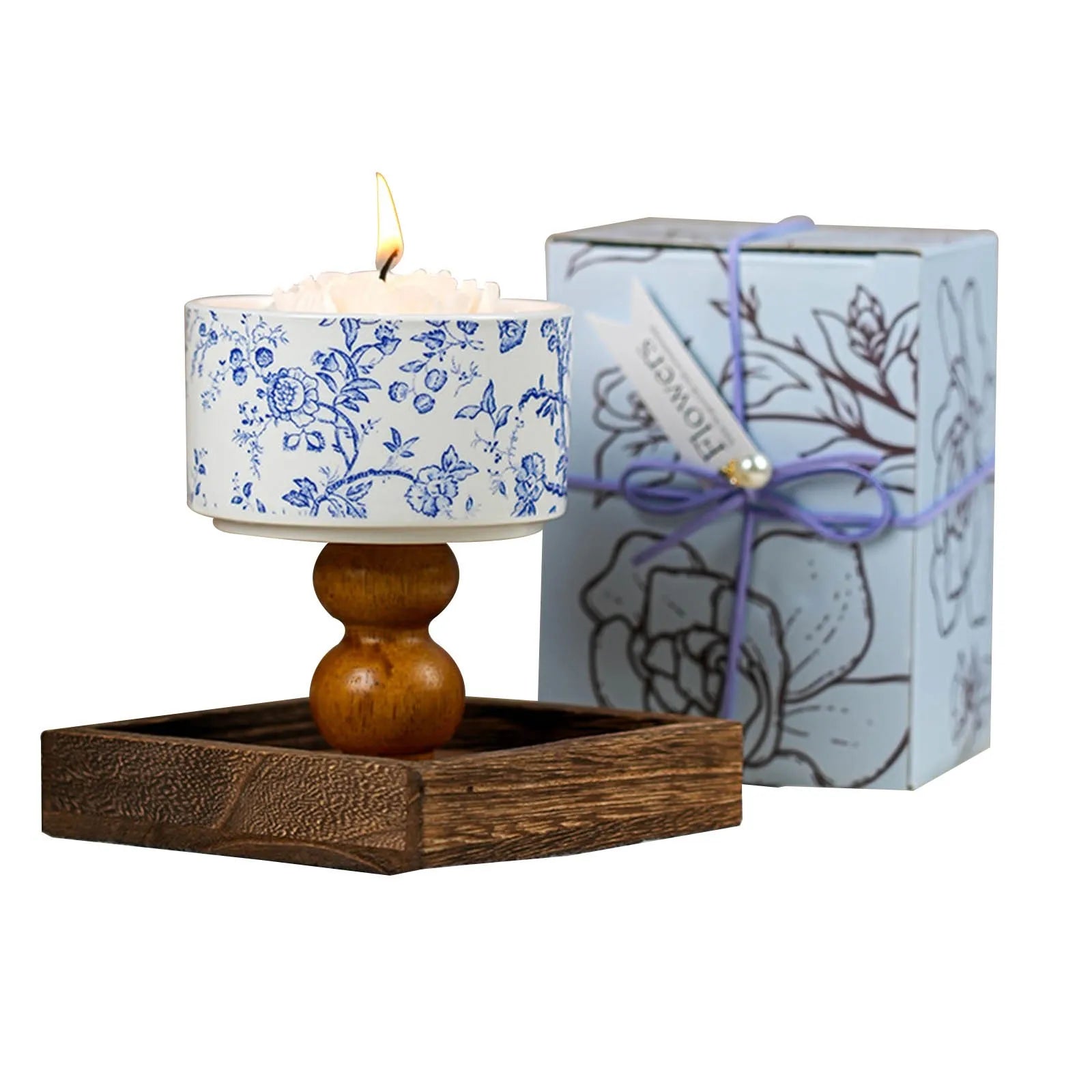 Scented Candles in Jars with Wooden Wick Decorative Aromatic Candles Wholesale Distributions Chinese Style Flameless Candles
