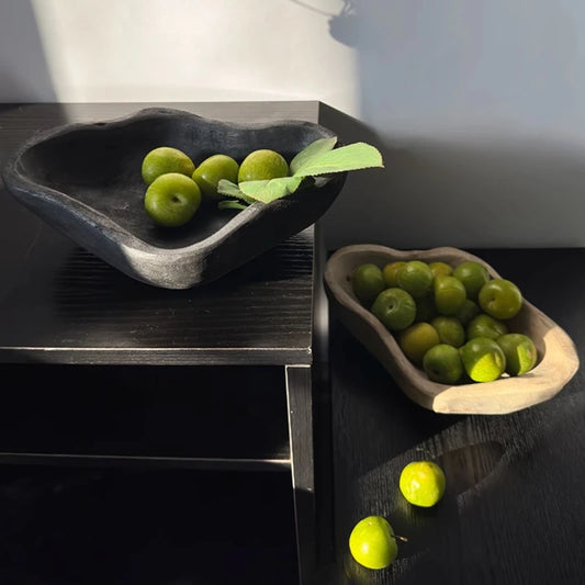 Solid Wood Tray Decoration Ornament Jewelry Plate Entrance Hall Wooden Shaped Storage Fruit Tray Home Table Decoration Bowls