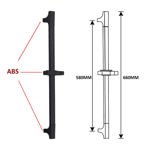 Wall Mounted Adjustable Slide Shower Bar Bathroom Shower Riser Sliding Bar Set with Hose and Stainless Steel Shower Hand Shower