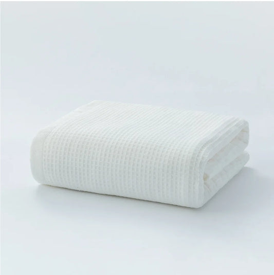 100% Cotton Waffle Bath Towel – Double Layer Soft & Absorbent Terry Towels for Bathroom, Spa & Beach | NaturalBuiltHome