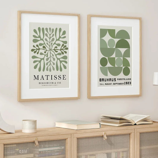 Modern Fashion Green Matisse Coral Geometry Abstract Canvas Print Painting Posters Wall Pictures Art Living Room Interior Decor