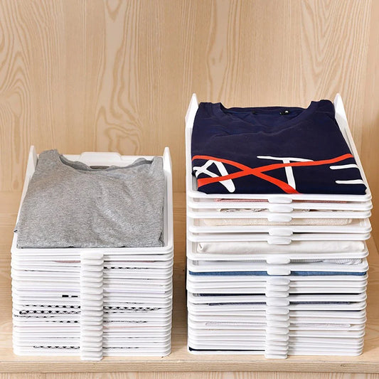 Layered Folding Clothes Storage Board  Pants T-Shirt Organizer Rack for Home Wardrobe Short Sleeve Classification Stacking Board