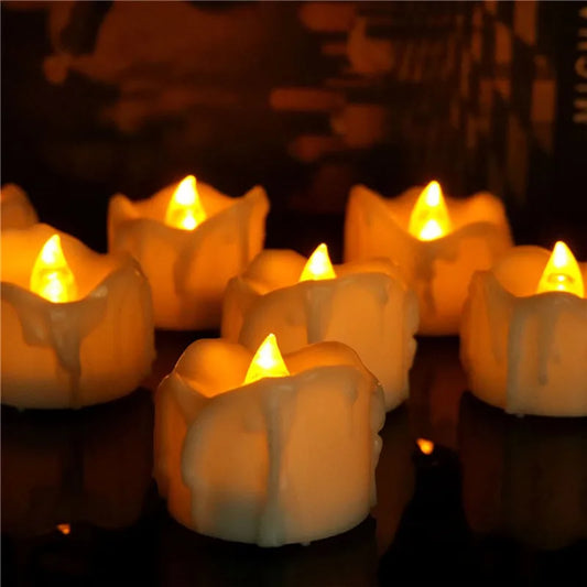 3/6/12 Pieces Remote Control Flameless Small LED Candles With Tear Drop Surface,Mini Battery Operated Tea Lights For Christmas
