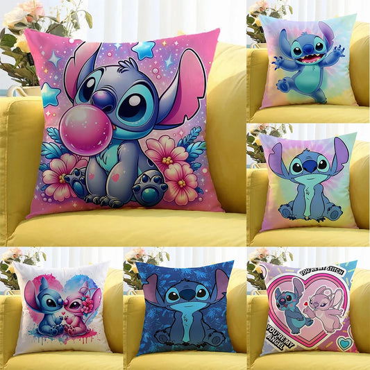 Stitch-Printed Colorful and Adorable Pillow Covers for Cozy Decor! Sofa cushion cover,single-sided printing,room home decoration