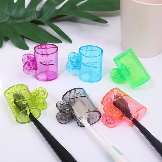 30-1PCS Portable Toothbrush Head Cover Clips Plastic Dustproof Head Protector Caps Travel Hiking Camping Bathroom Accessories