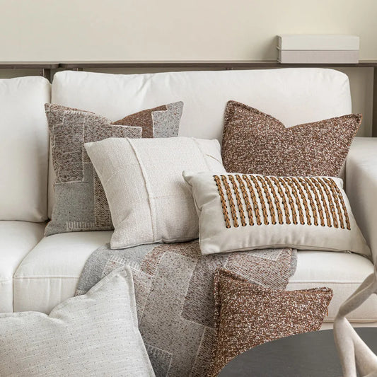 Cotton and Linen Cushion Cover Hand Woven Decorative Pillow Cover for Sofa Bed Living Room Home Decor Pillow Case 30x50