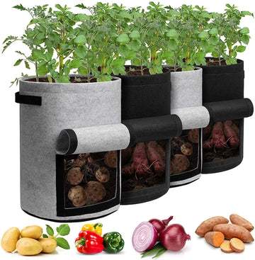 2 Size Felt plant grow bags nonwoven fabric garden potato pot greenhouse vegetable growing bags moisturizing vertical tools