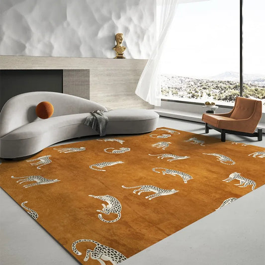 Light Luxury Carpets for Living Room Modern Style Bedroom Decor Plush Carpet Fluffy Soft Leopard Print Rug Home Non-slip Mat