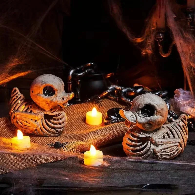 Halloween Duck Skeleton Halloween Miniature Duck Skeleton Model Duck Skull Skeleton Decorative Weird Simulated Skull Duck Statue