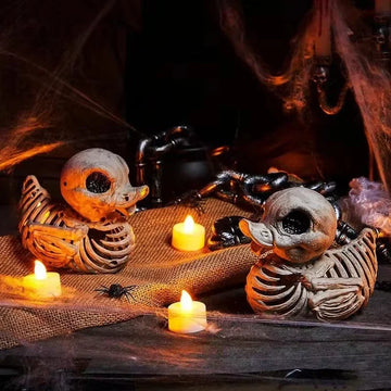Halloween Duck Skeleton Halloween Miniature Duck Skeleton Model Duck Skull Skeleton Decorative Weird Simulated Skull Duck Statue