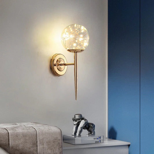 IRALAN LED Modern Glass Starry Wall Light Lamp Fixture Lustre Bedroom Study Living room Room Decor Home Appliance Lights