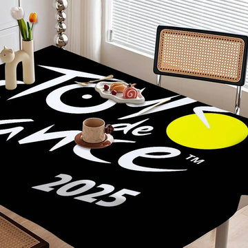 Tour De France Table Stain Resistant Decorative Washable Polyester Tablecloths For Dining Table Parties And Wedding