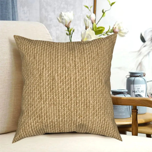Jute Fibers simulation Square Pillowcase Polyester Printed Zipper Decor Throw Pillow Case Home Cushion Cover 45x45cm 18x18Inch