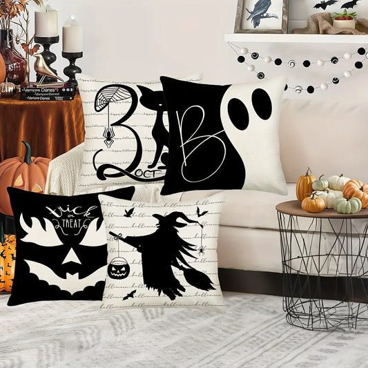 Halloween Themed Pillowcases: Witch, Bat, Cat & Ghost Designs Sofa cushion cover holiday party decoration gift