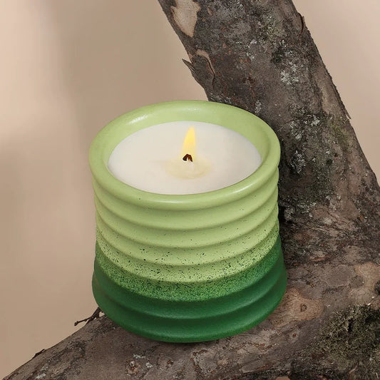 Ceramic Soy Wax Candle Minimalist Set - Smokeless Flameless Aesthetic Candles for Bedroom Living Room, Luxury Home Decor