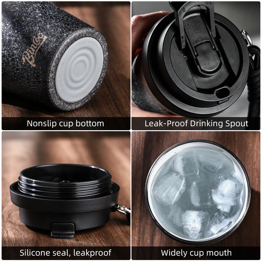 280ml Double Wall Ceramic Lined Stainless Steel Travel Mug – Portable Insulated Coffee Cup | NaturalBuiltHome