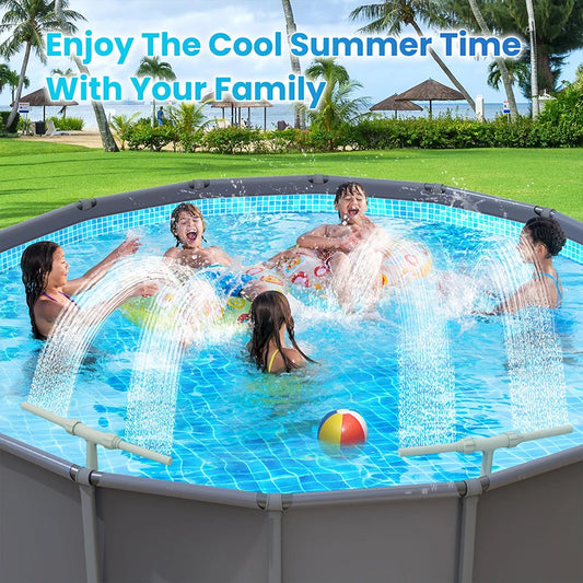 Dual Spray Pool Fountain Cooler Water Swimming Pools Waterfall Sprinkler Fountain Adjustable Waterfall Cooling Relaxation